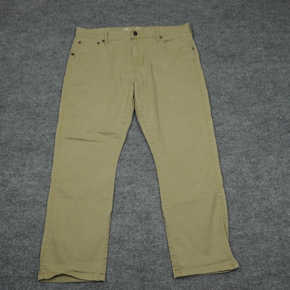 Wrangler Jeans Mens 38x30 Khaki Retro Slim Straight Stretch Twill 1088MWZFN